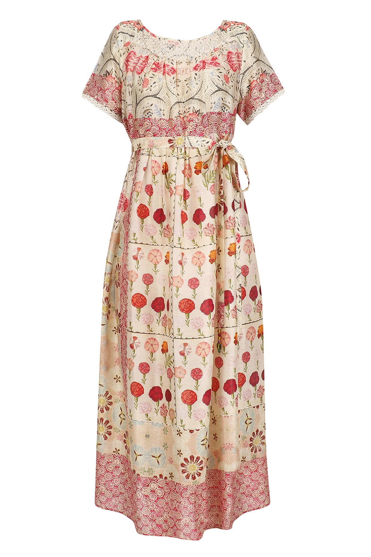 Brown Print Half Sleeve Bohemian Dress | Wholesale Boho Clothing